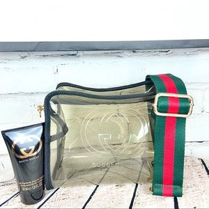 Gucci Guilty Clear Stadium Crossbody bag with small lotion